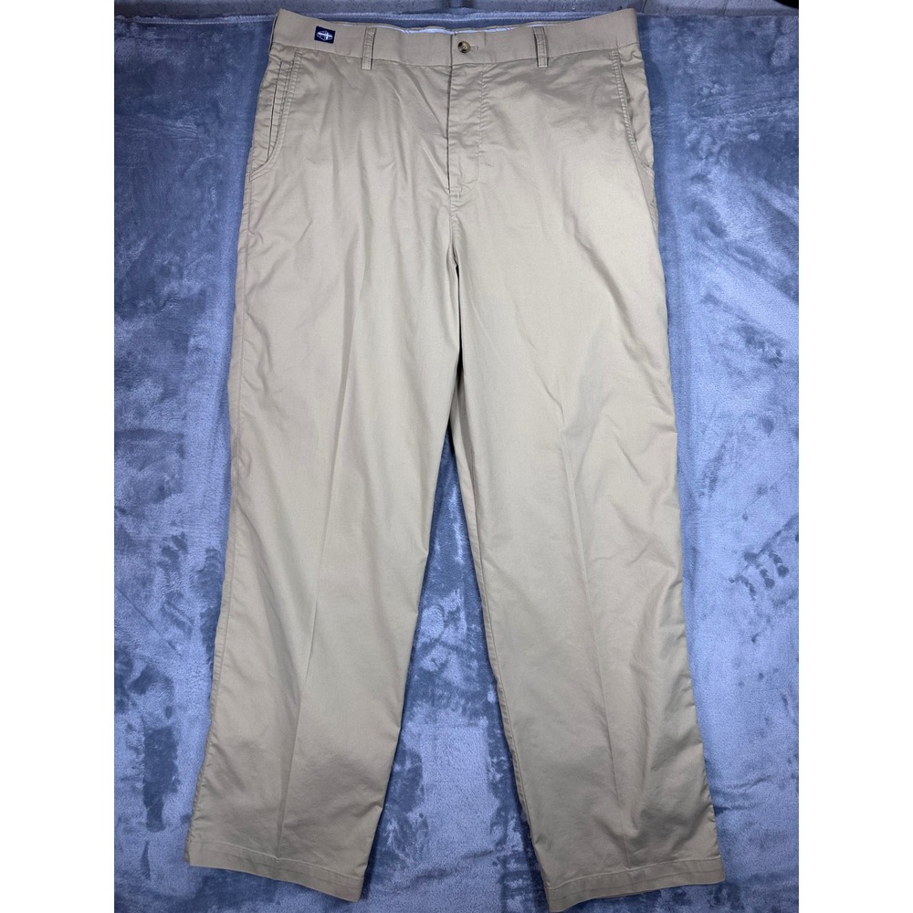 Fidra Mens Chino Golf‎ Pants Tan Khaki Stretch Flat Front Size 38 Cotton Blend